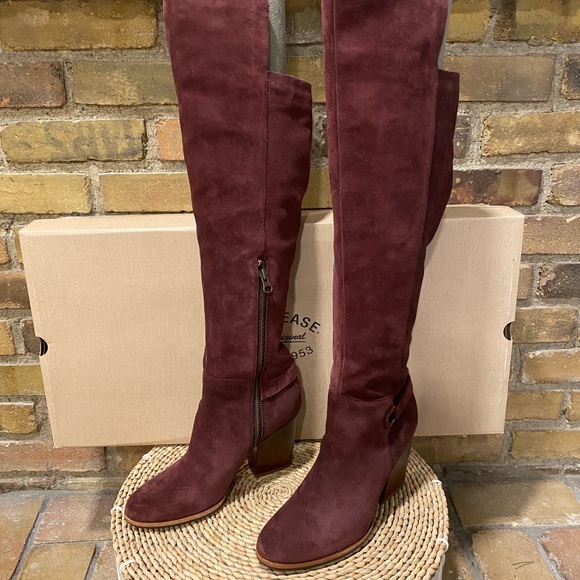 KORK-EASE Pavan Knee High Tall Boot Burgundy Suede - Picture 2 of 4
